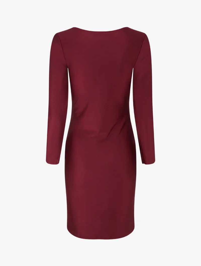 Midikleid mit Metallschmuck - Bordeaux