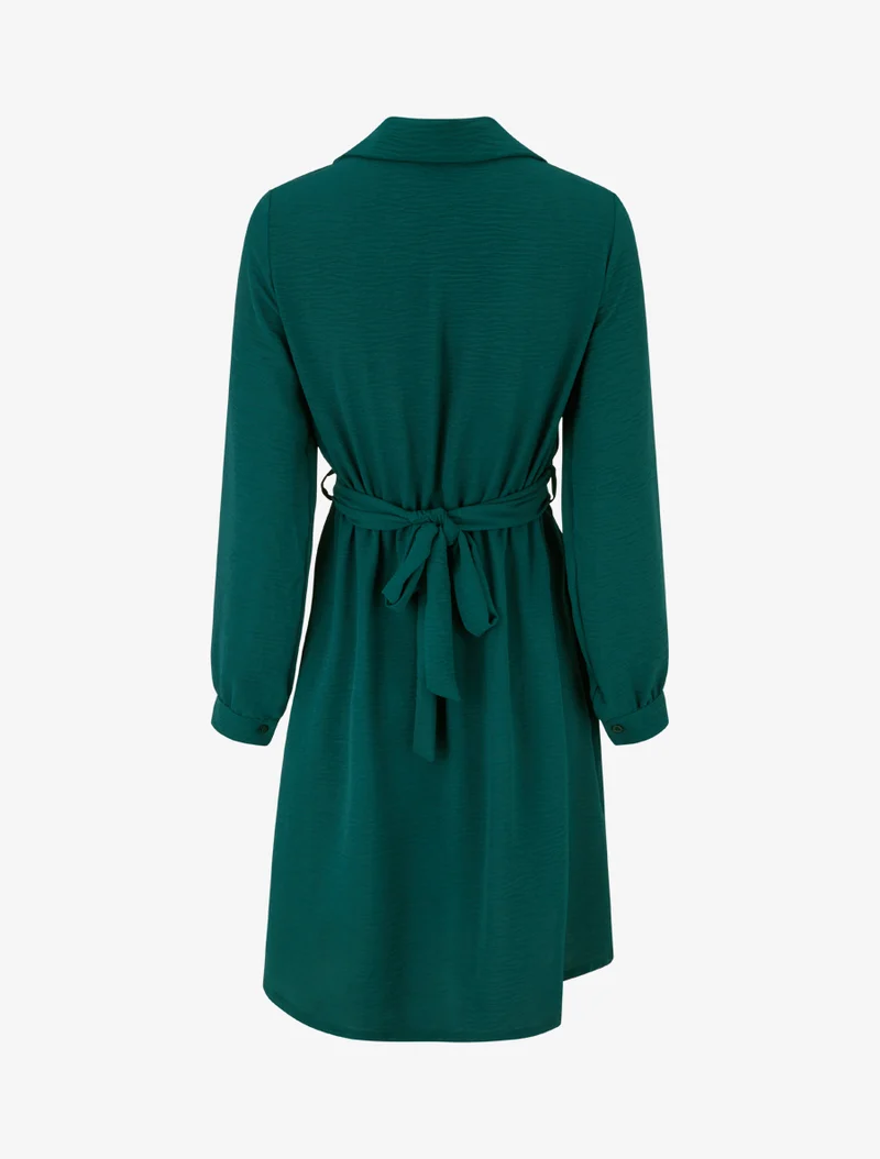 Wickelhemdkleid - Dunkelgrün