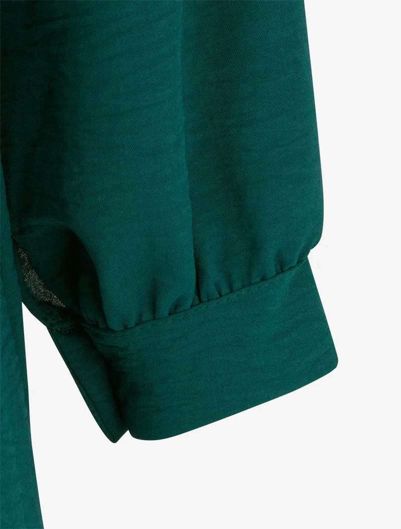 Wickelhemdkleid - Dunkelgrün