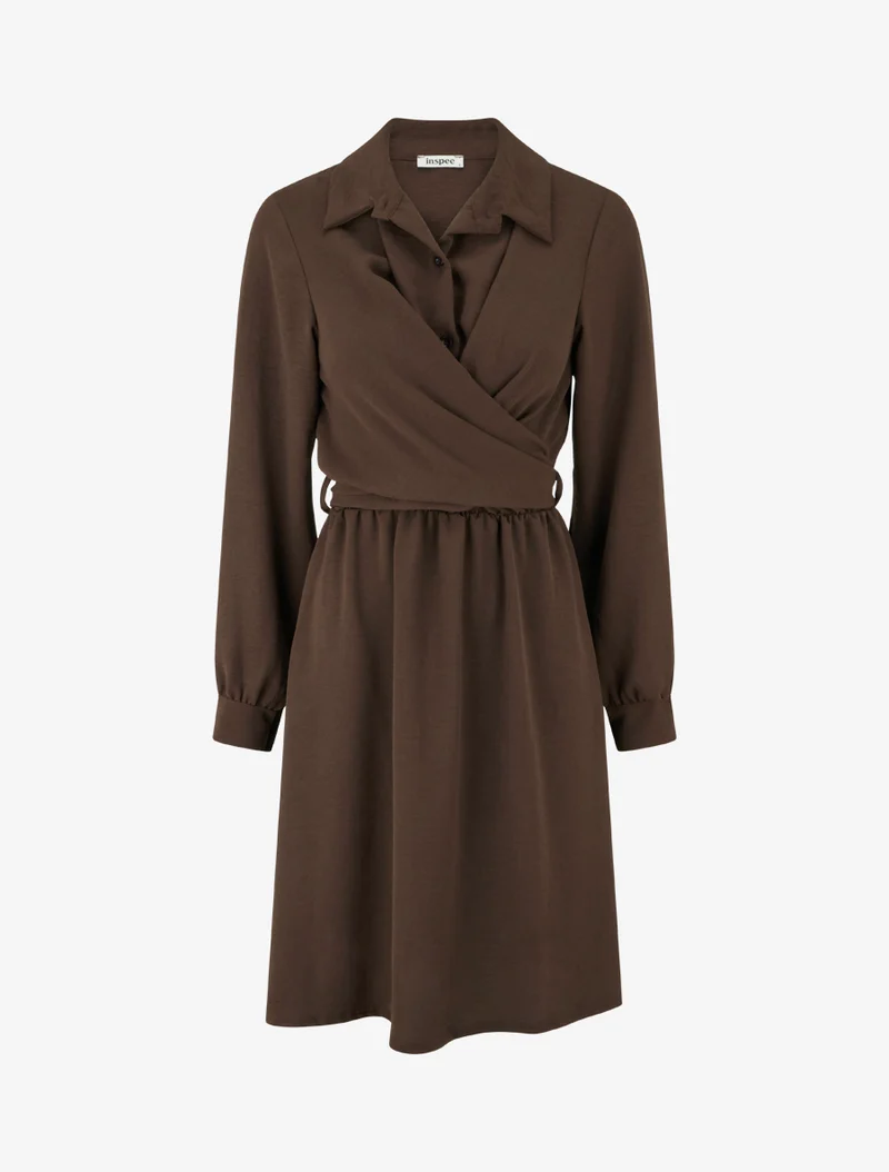 Wickelhemdkleid - Braun