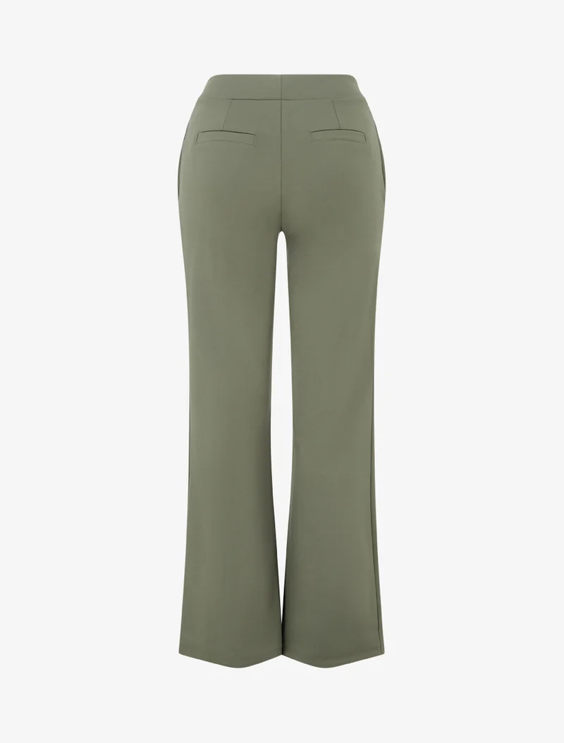 Gerade geschnittene einfarbige Hose - Kaki
