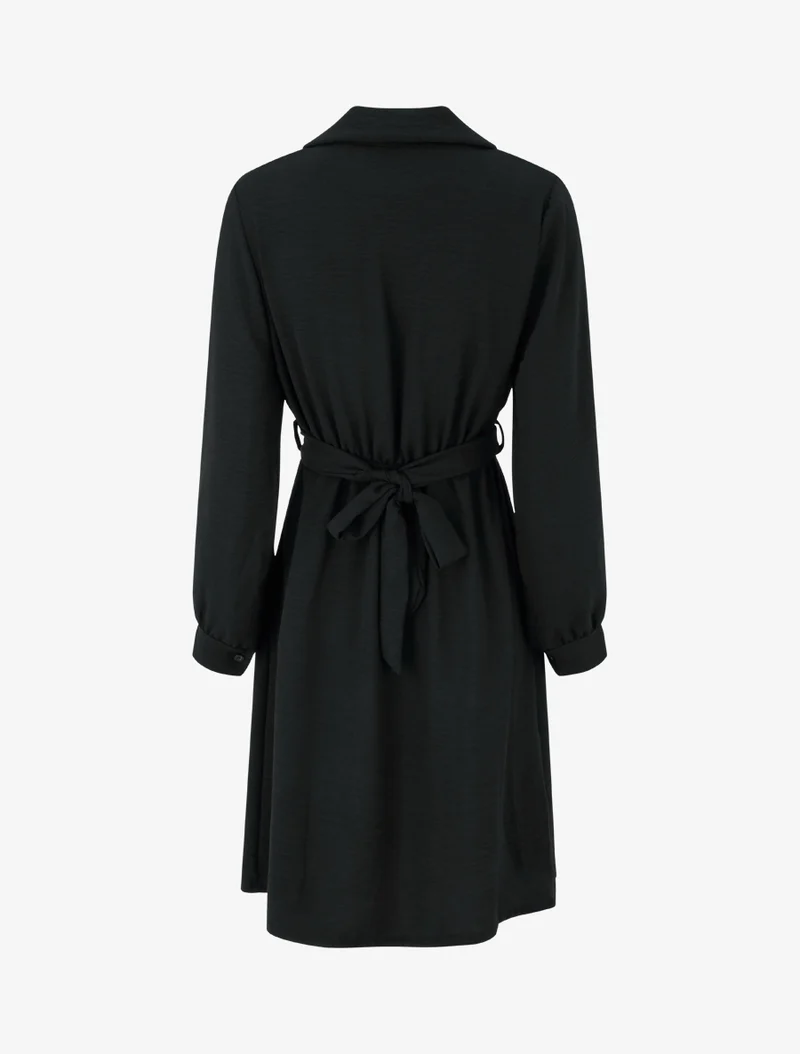 Wickelhemdkleid - Schwarz