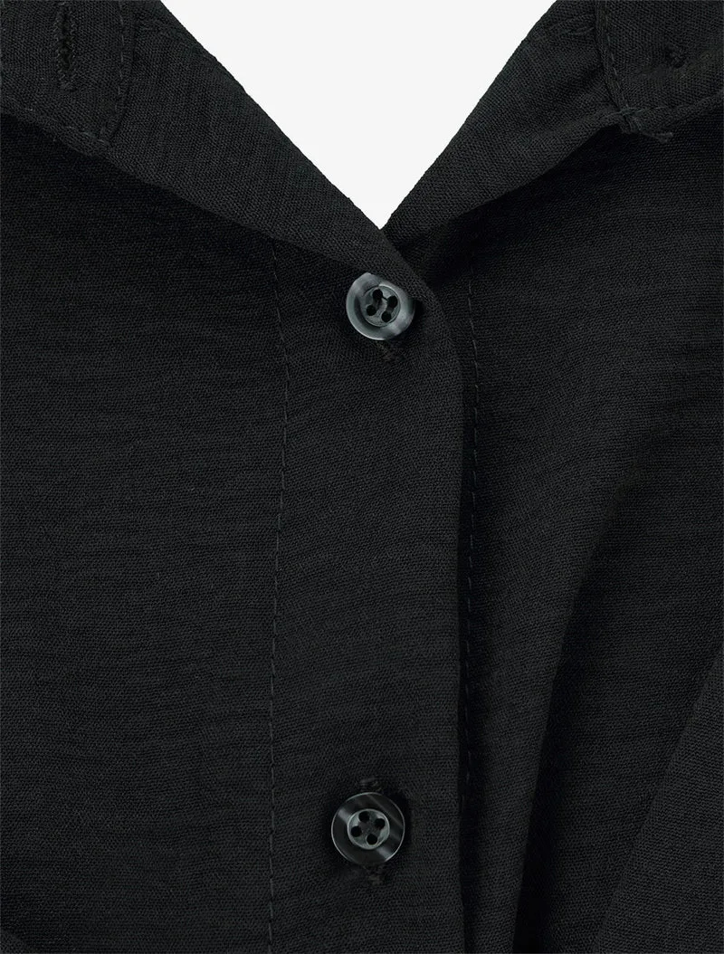 Wickelhemdkleid - Schwarz