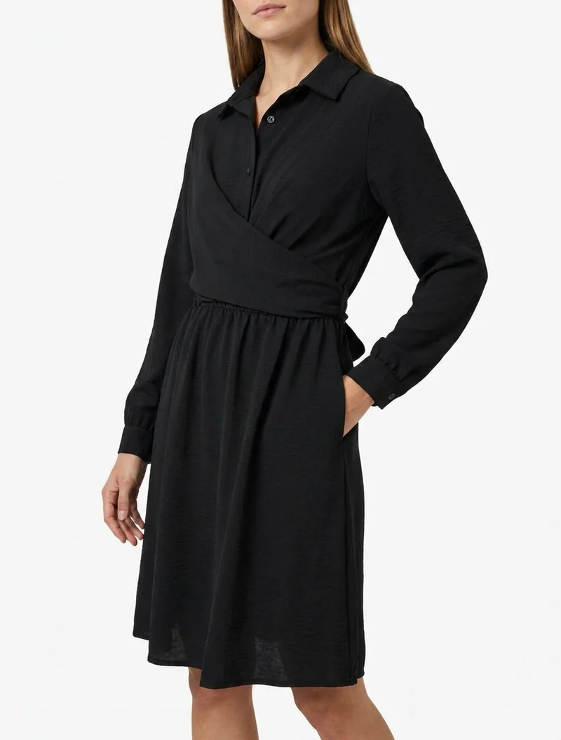 Wickelhemdkleid - Schwarz
