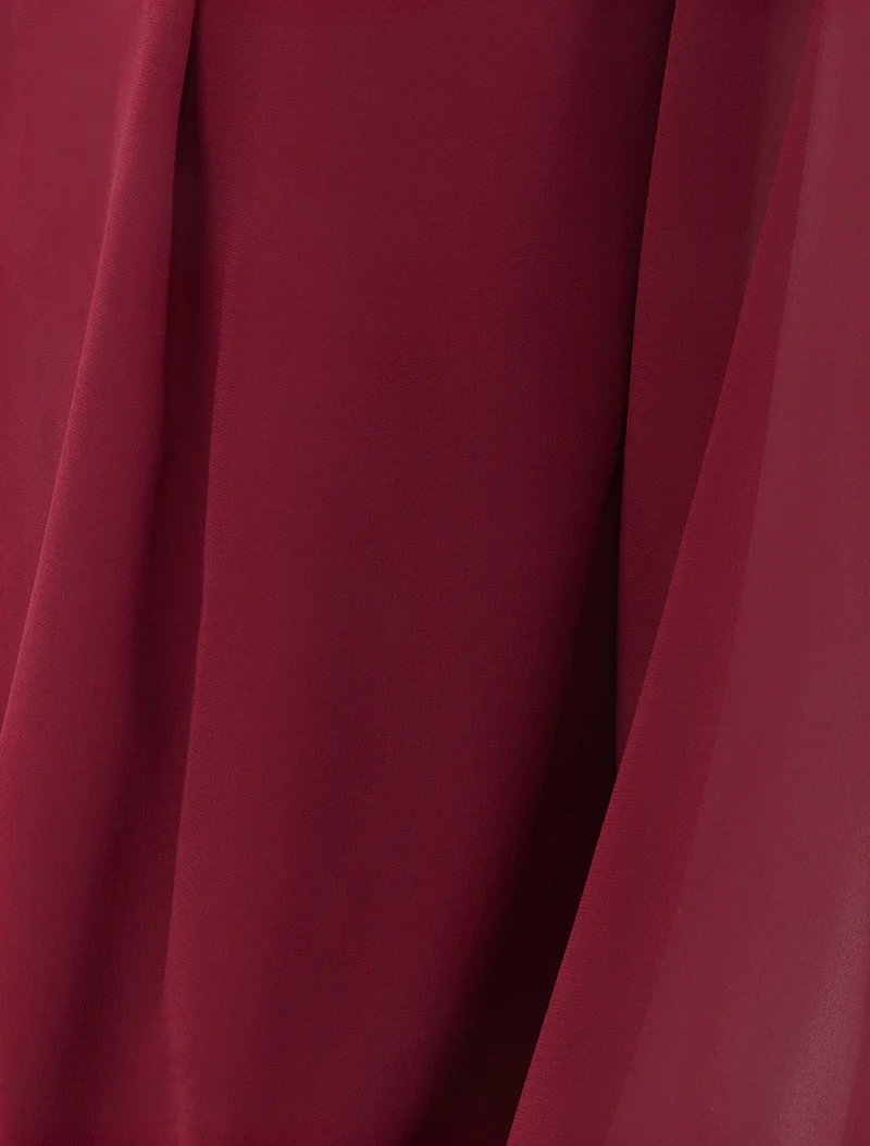 Einfarbige Bluse mit elastischen Manschetten - Bordeaux