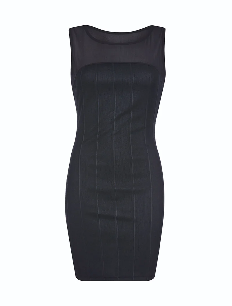 Rückenfreies Stretchkleid - Schwarz