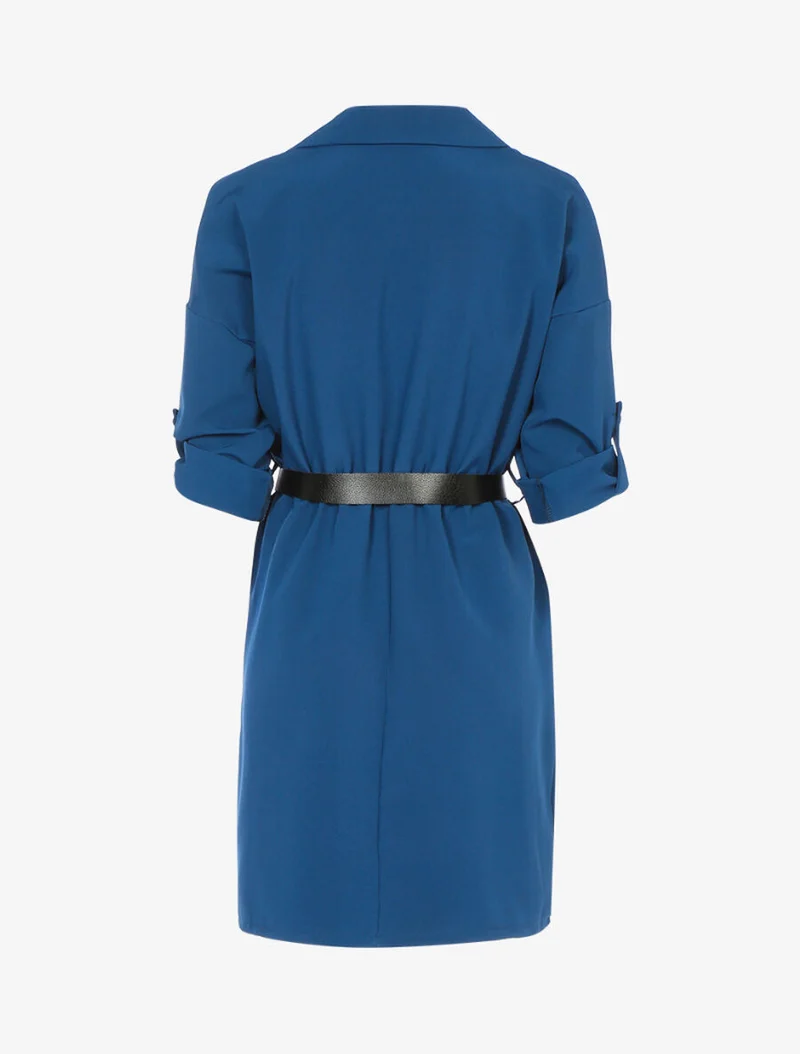 Hemdblusenkleid - Blaues Wagenrad