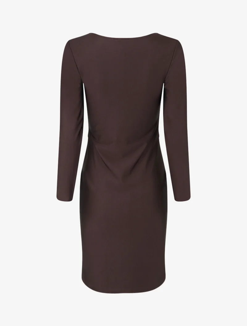 Midikleid mit Metallschmuck - Braun