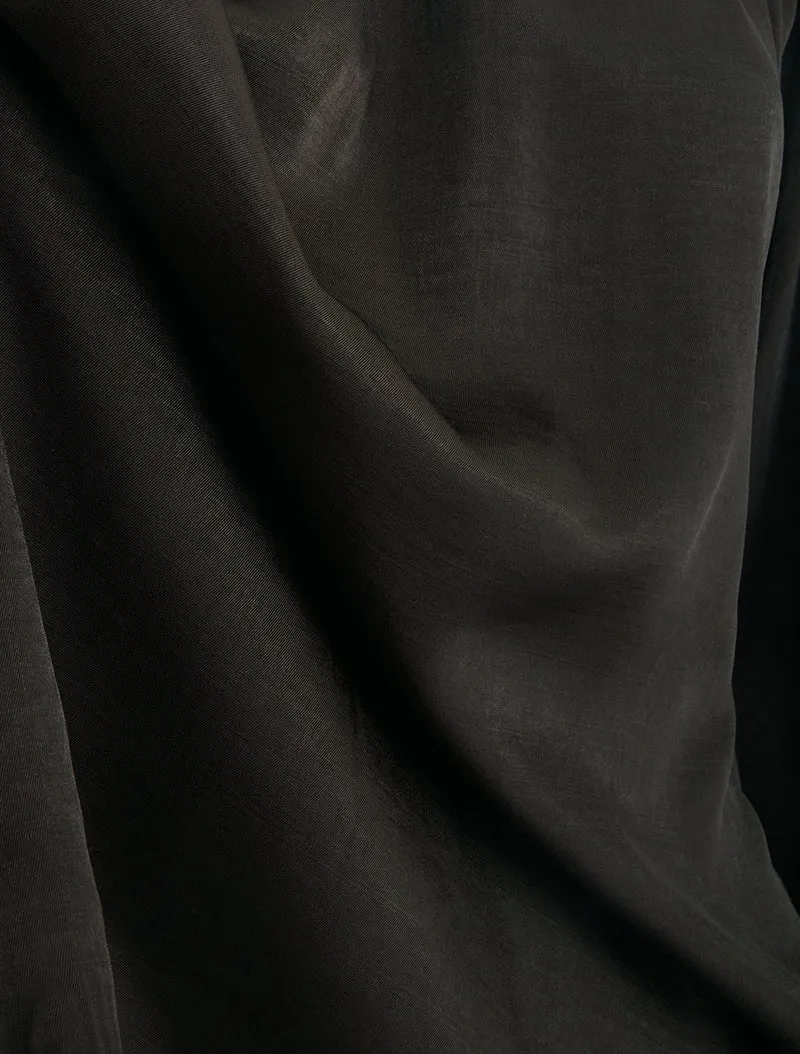 Satinbluse mit elastischen Bündchen - Braun