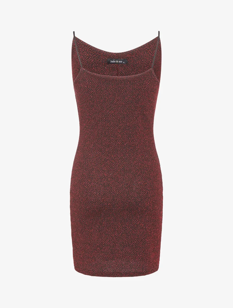 Irisier strukturiertes Kleid - Rot
