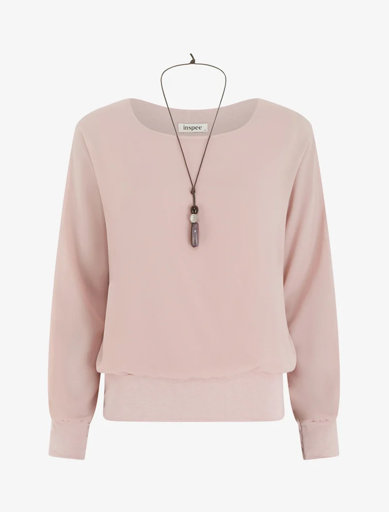 Oberteil mit Fledermausärmeln - Rose