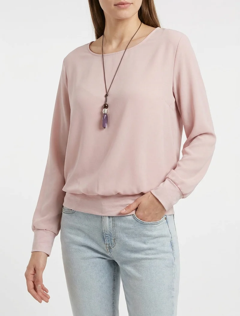 Oberteil mit Fledermausärmeln - Rose