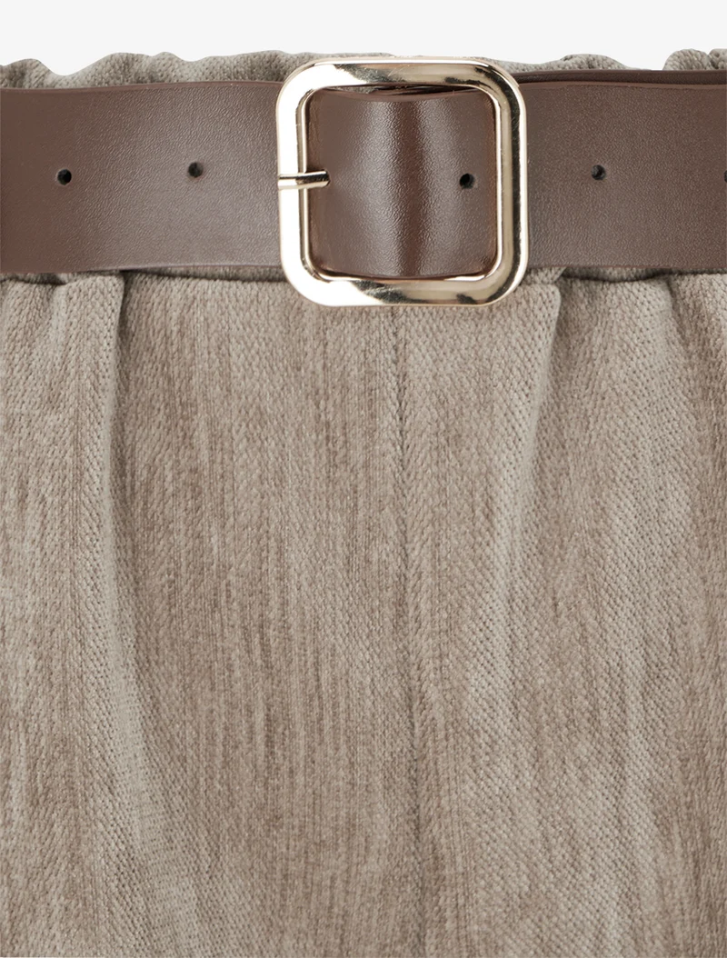 Samt-Effekt-Hose mit elastischem Bund - Maulwurf