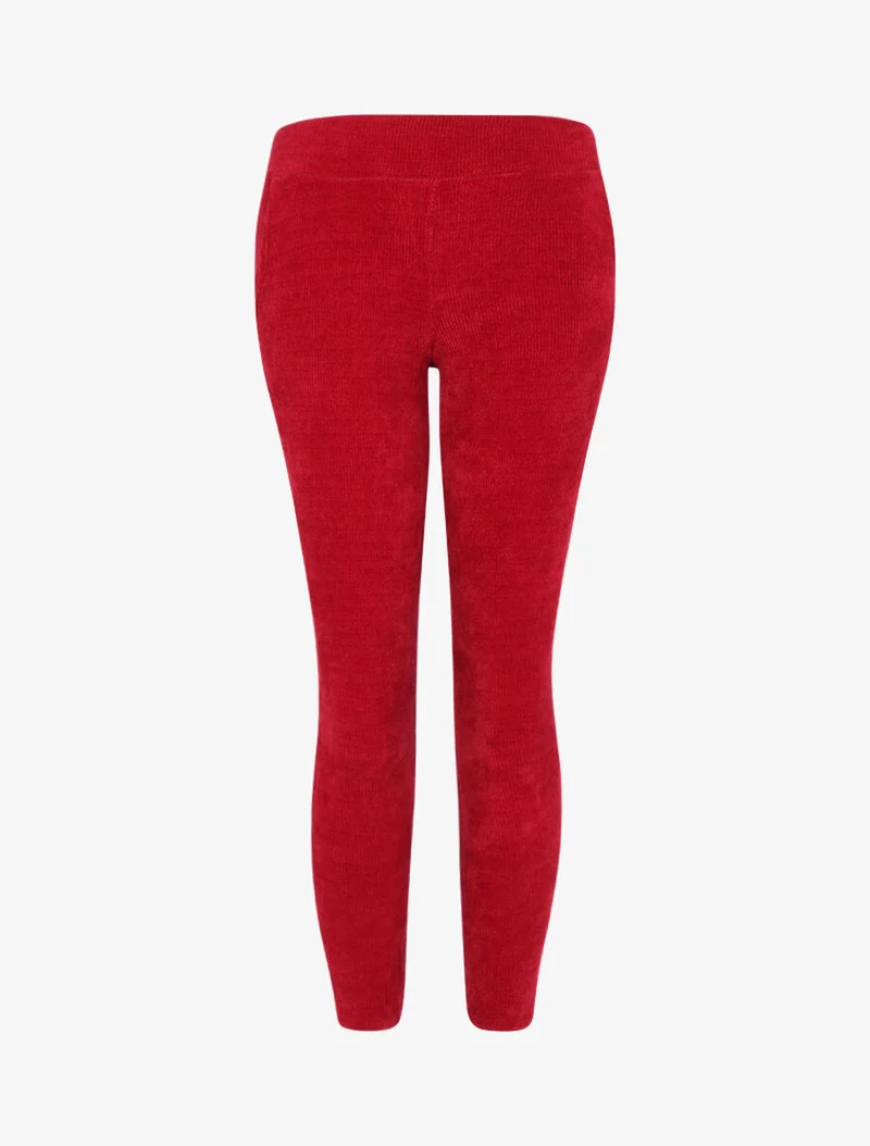 Cord-Treggings - Kirschrot