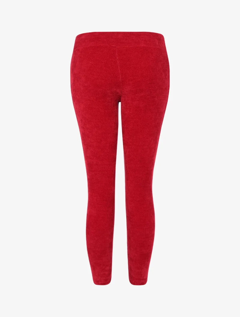 Cord-Treggings - Kirschrot