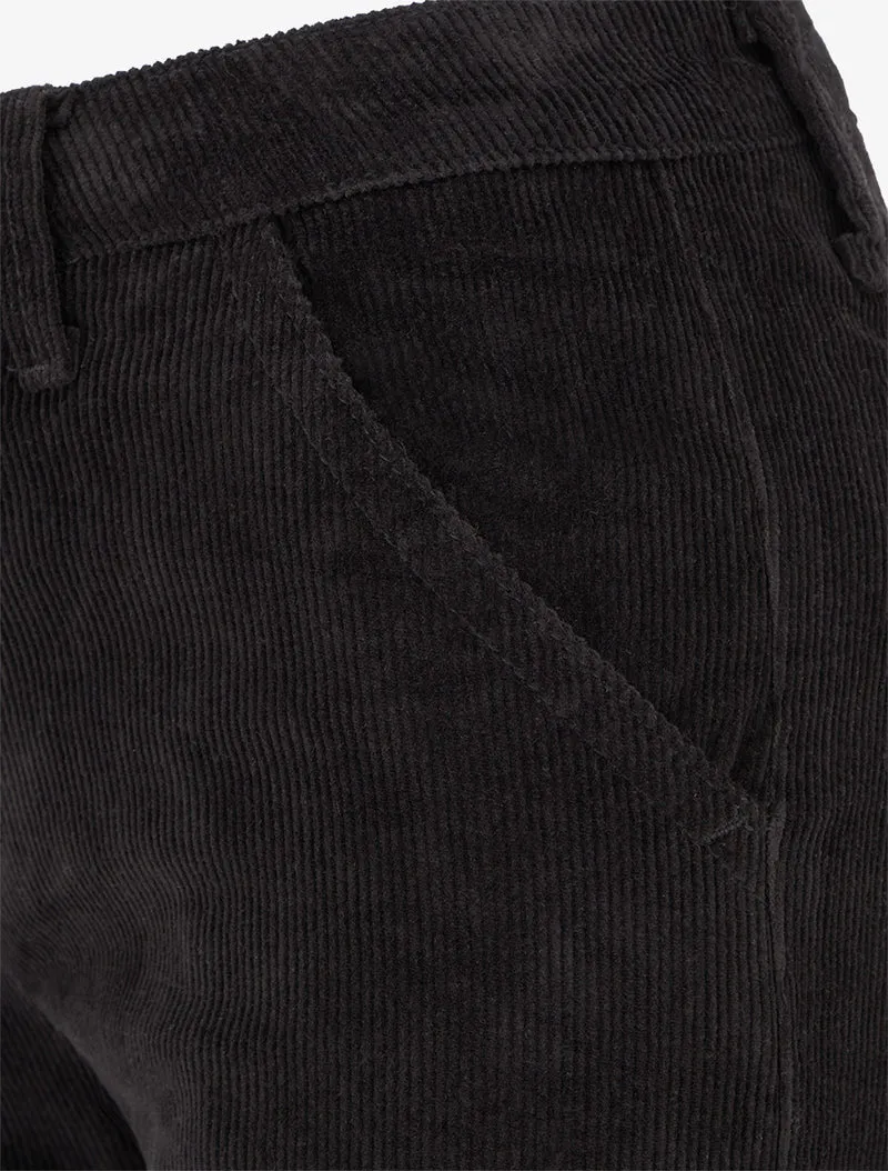Einfarbige gerippte Hose - Schwarz