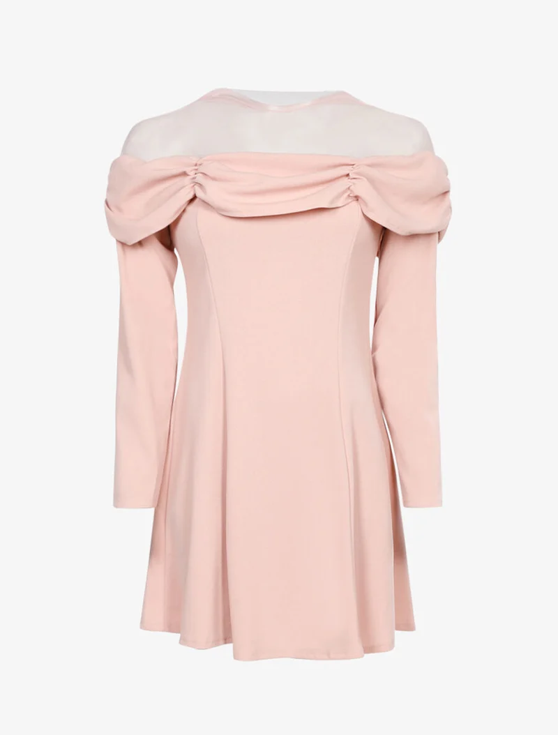 Faltenbrustkleid - Rose