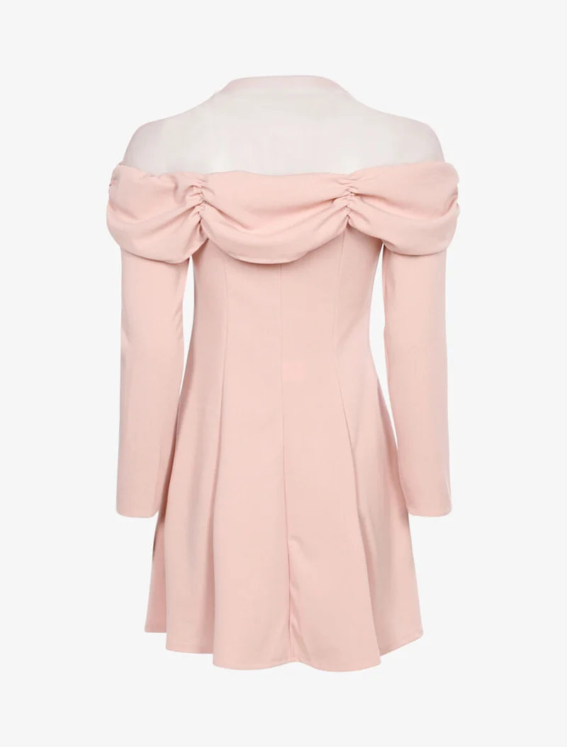 Faltenbrustkleid - Rose