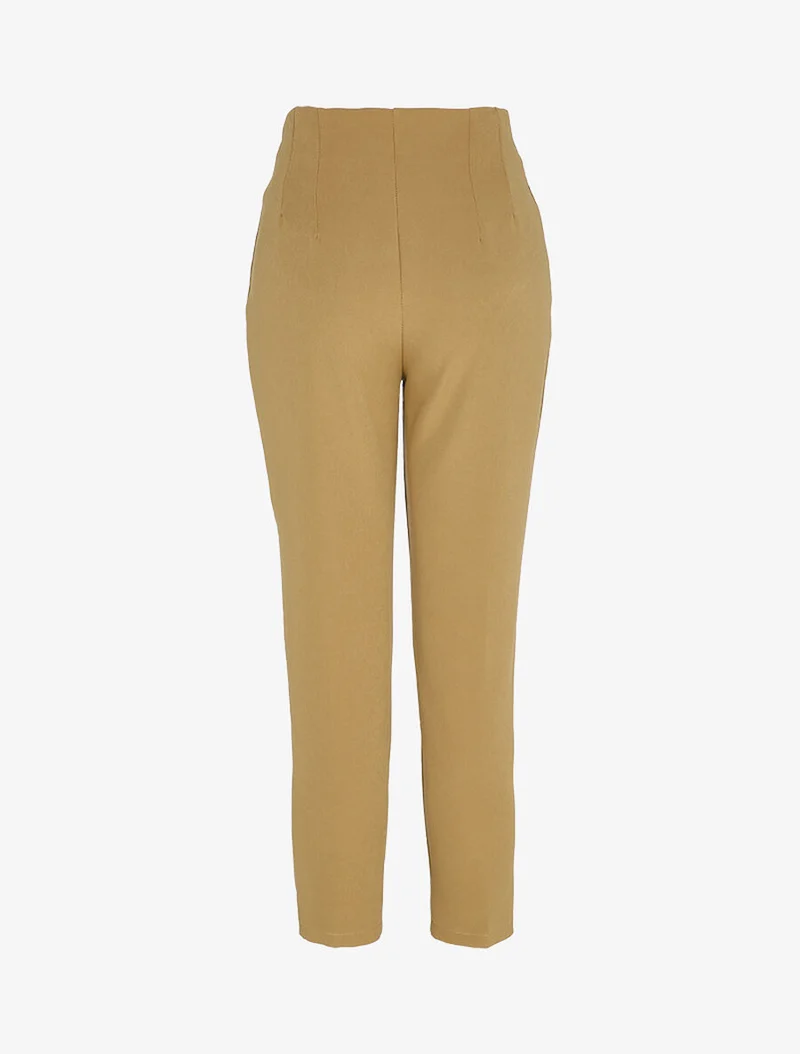 Fließende 7/8-Karottenhose - Kamel