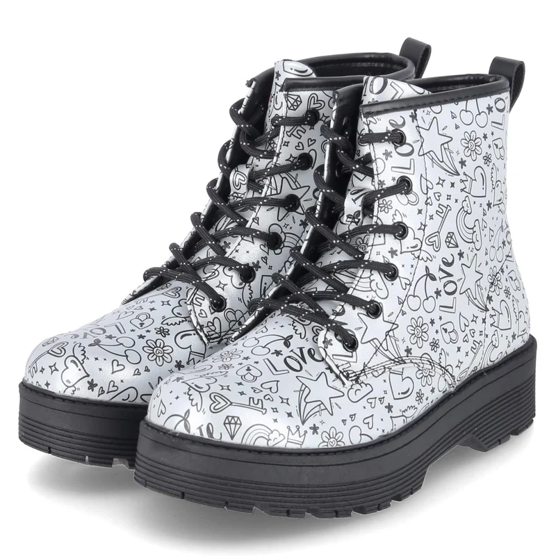 Boots GRAVLEN HI DOODLE DOWN Silber