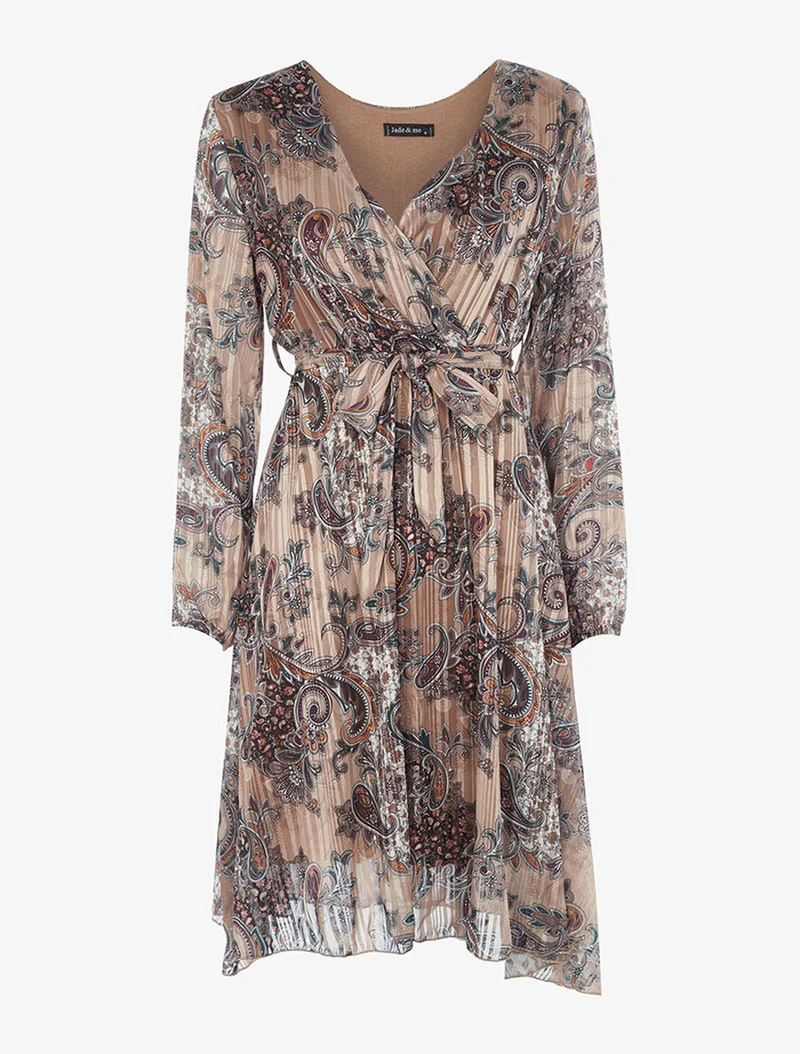 Wickelkleid aus fließendem Stoff mit Print - Maulwurf