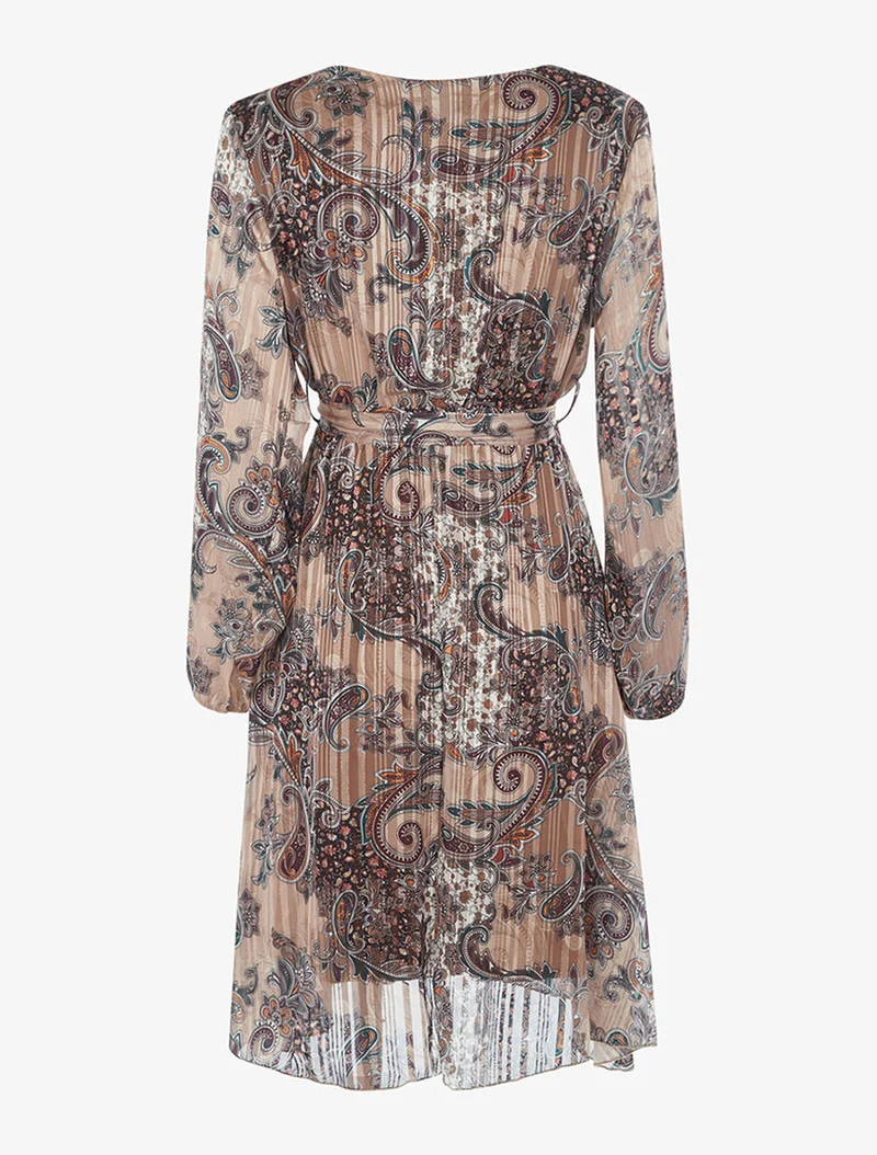 Wickelkleid aus fließendem Stoff mit Print - Maulwurf