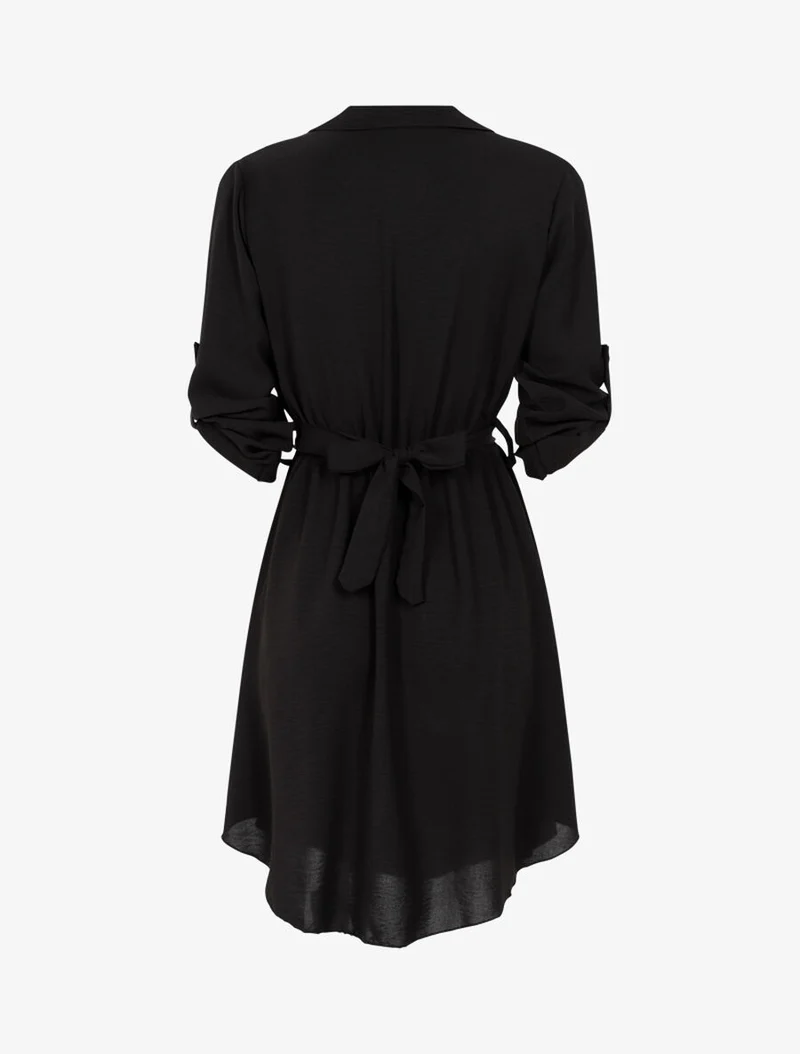 Hemdblusenkleid im Skaterstil - Schwarz