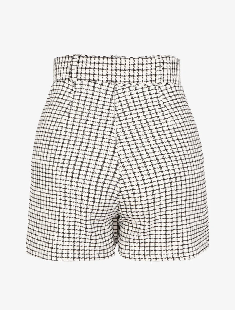 Shorts mit kleinem Karomuster - Schwarz
