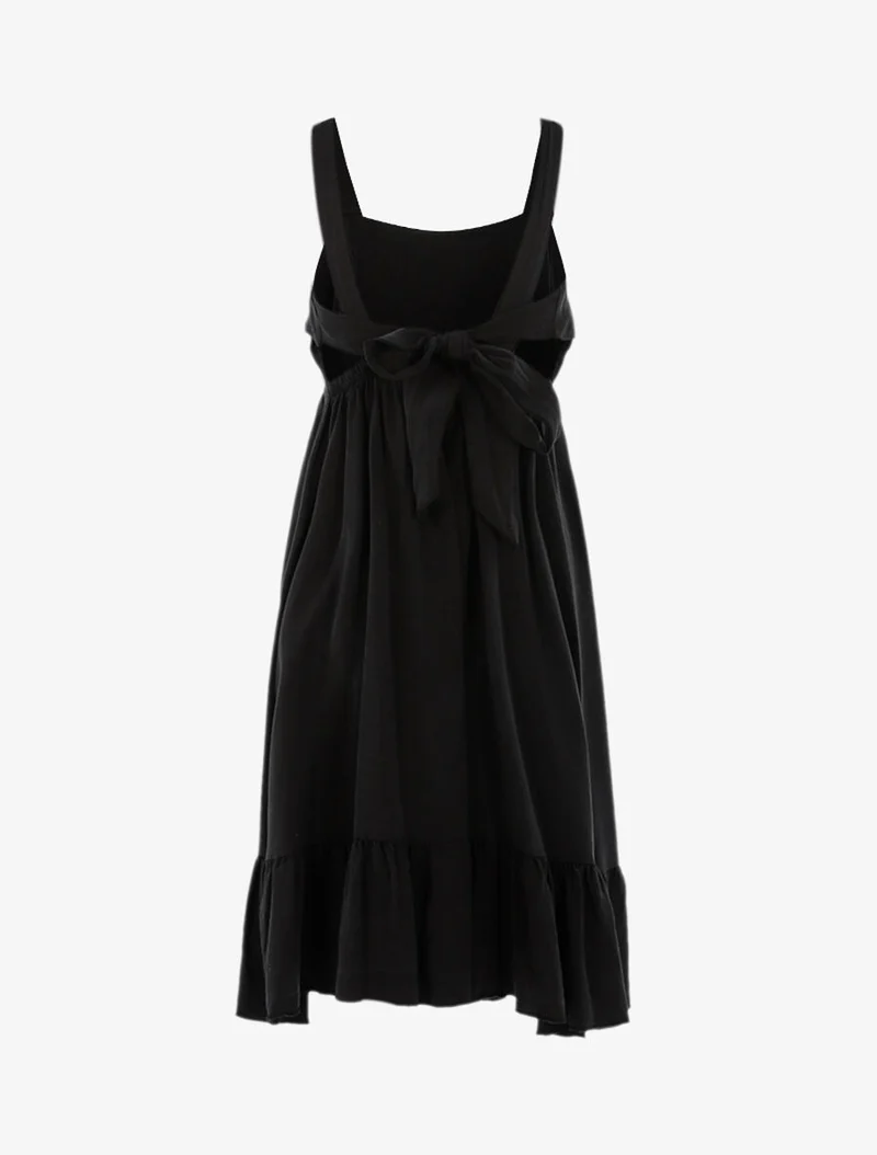 Kleid mit Volantkante - Schwarz