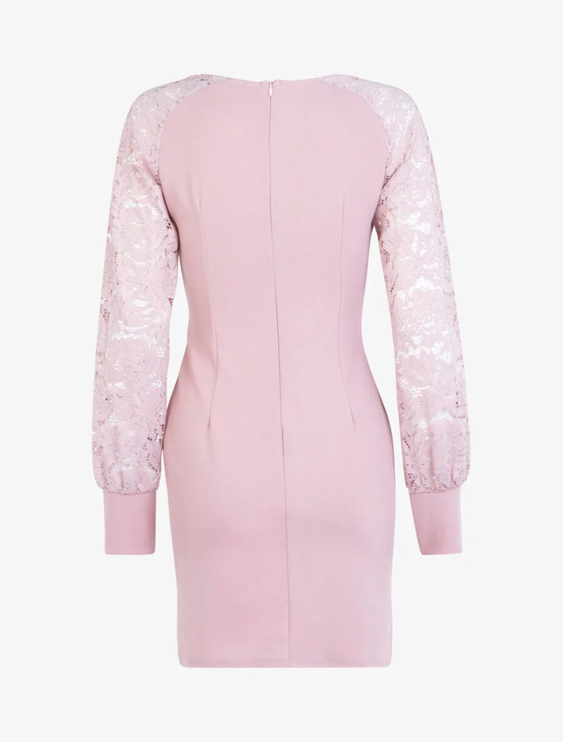 Kleid mit Spitzenärmeln - Rose