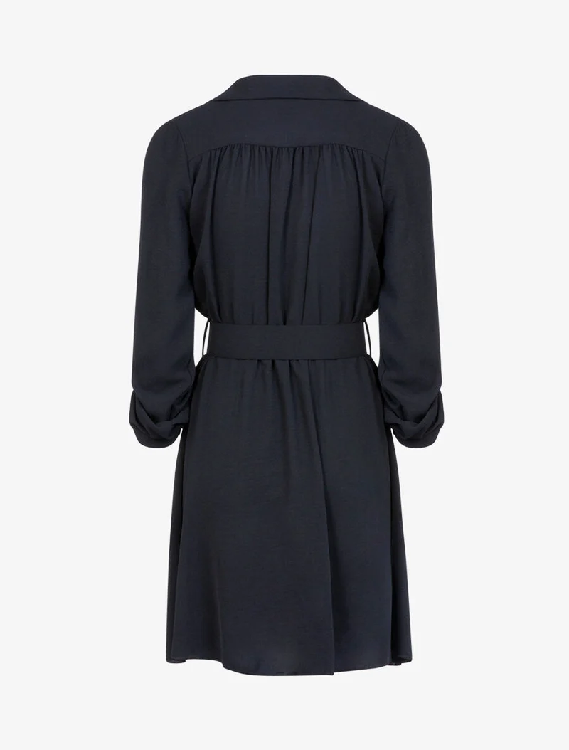 Hemdblusenkleid im Skater-Stil - Schwarz
