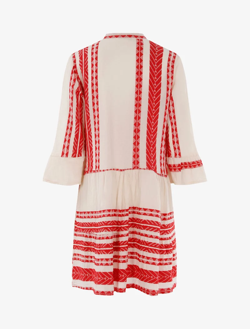 Böhmisches Kleid mit Drucken - Rot