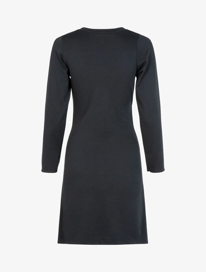 Kleid mit gekreuzten Bändern an der Taille - Schwarz