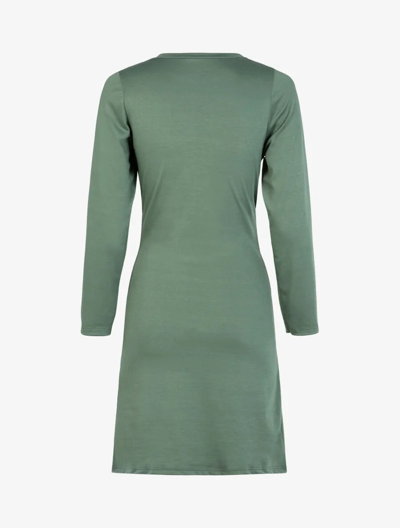 Kleid mit gekreuzten Bändern an der Taille - Hellkhaki