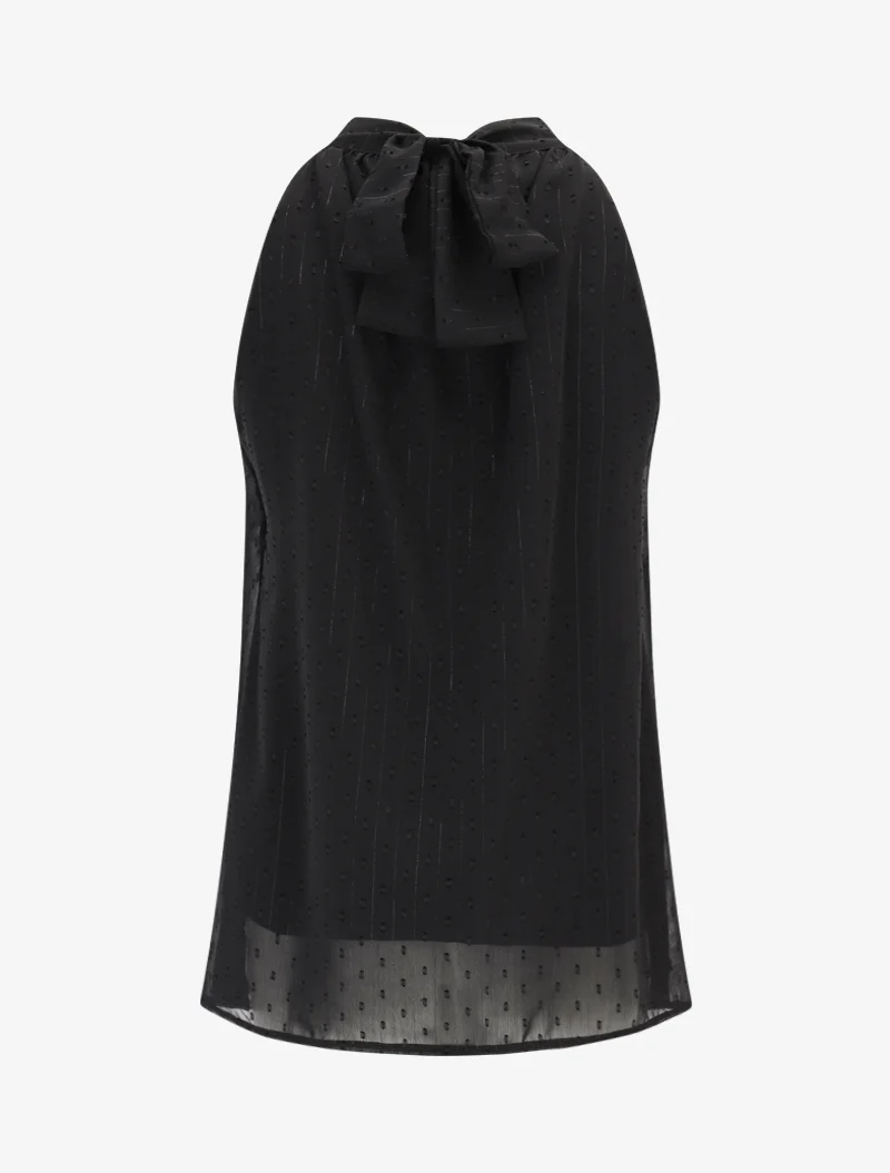 Oberteil aus bedrucktem Voile - Schwarz