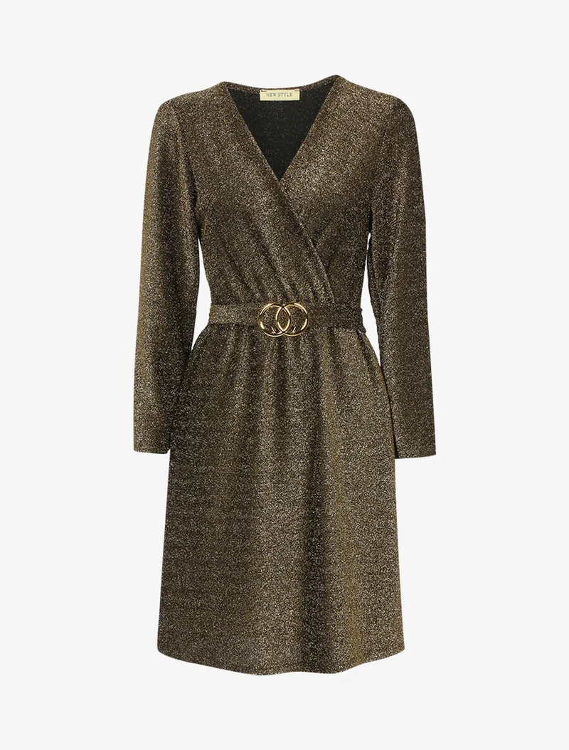 Wickelkleid mit Pailletten - Oder