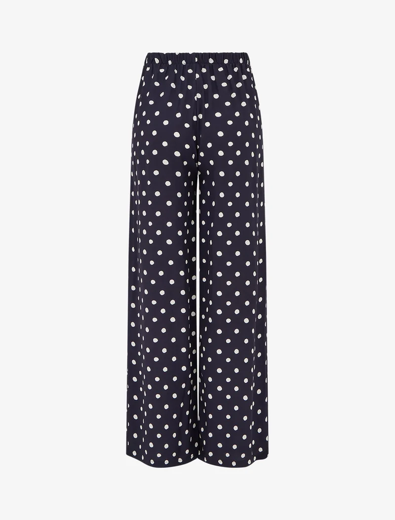 Elastische Hose mit Punkten - Mitternachtsblau