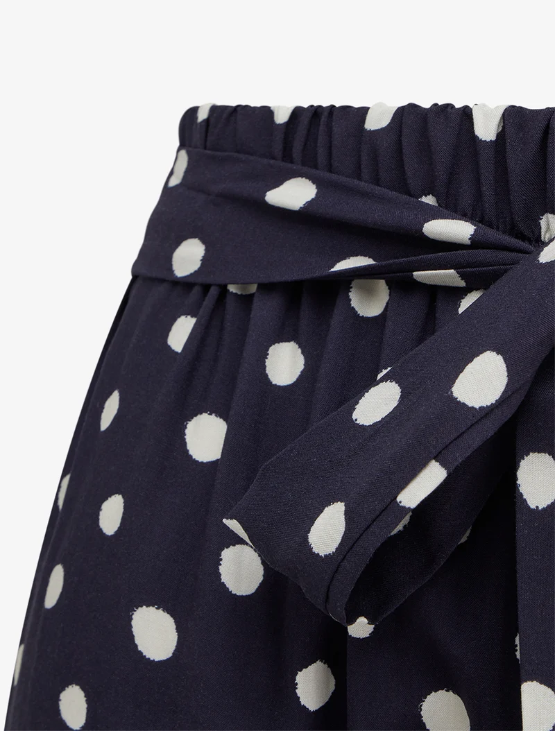 Elastische Hose mit Punkten - Mitternachtsblau