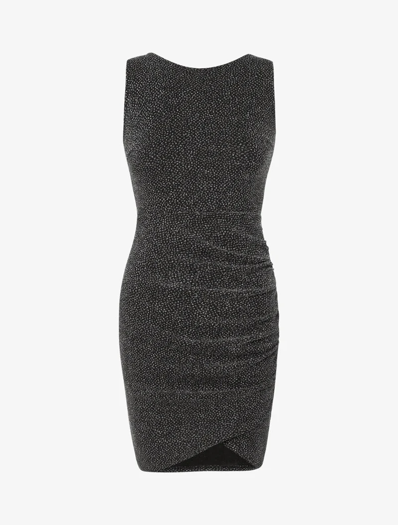 Glänzendes Kleid mit Drapierungseffekt - Geld