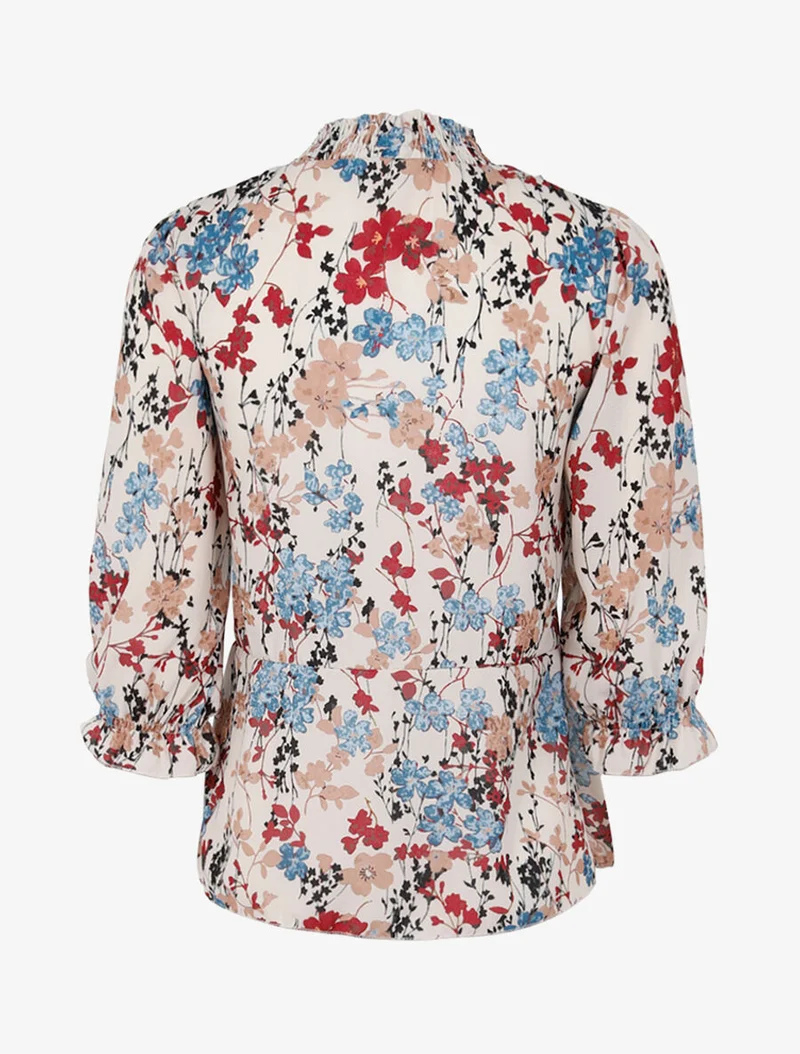 Elastisches Bustier-Top mit Print - Ecru