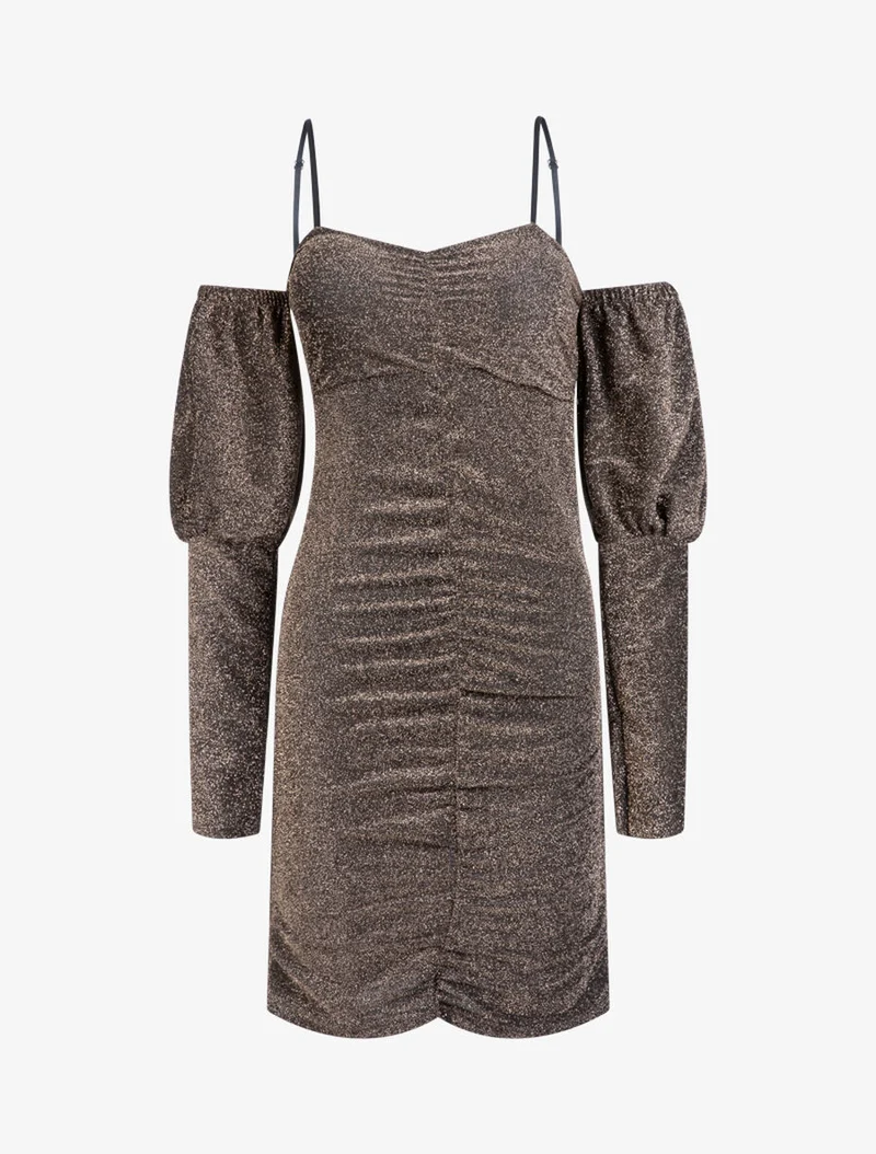 Schulterfreies Paillettenkleid - Oder