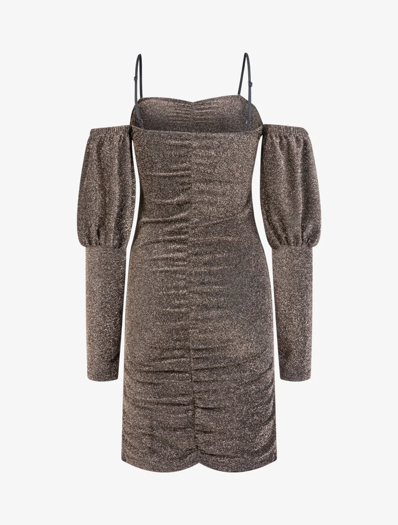 Schulterfreies Paillettenkleid - Oder
