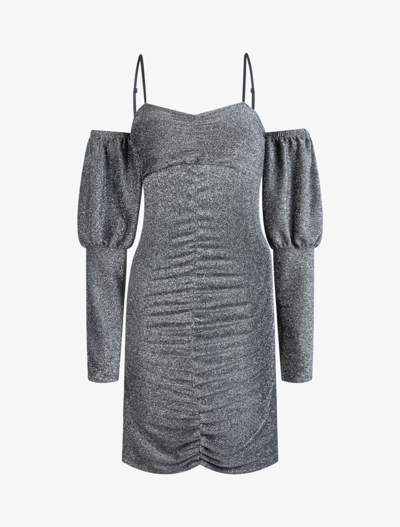 Schulterfreies Paillettenkleid - Geld