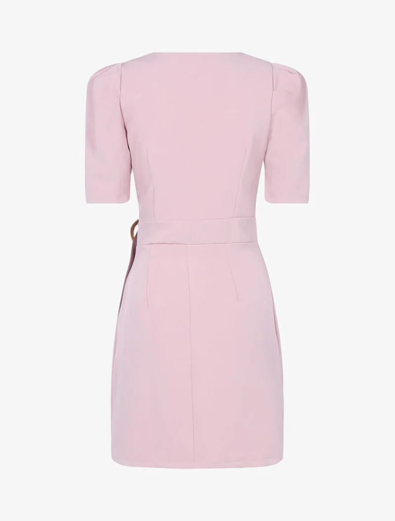 Wickelkleid mit Keulenärmeln - Rose