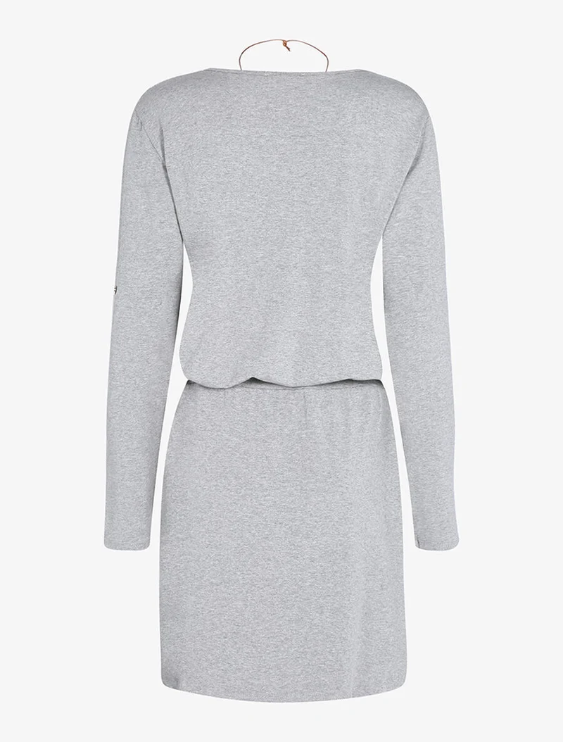 Lässiges Kleid mit Kette - Hellgrau