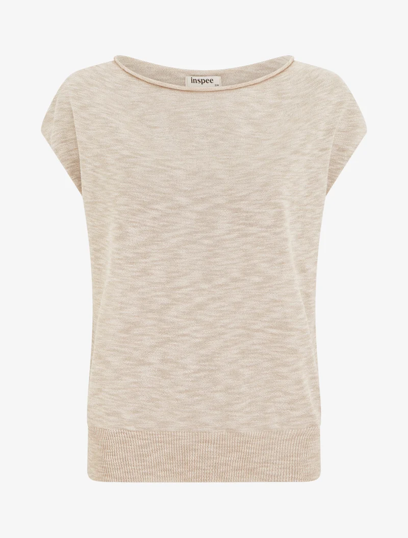 Mesh-Oberteil - Beige