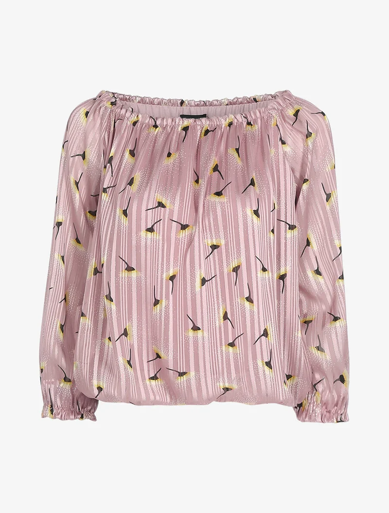 Bluse mit Löwenzahndruck - Rose