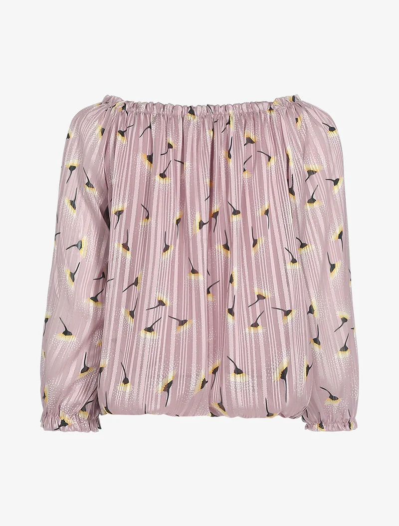 Bluse mit Löwenzahndruck - Rose