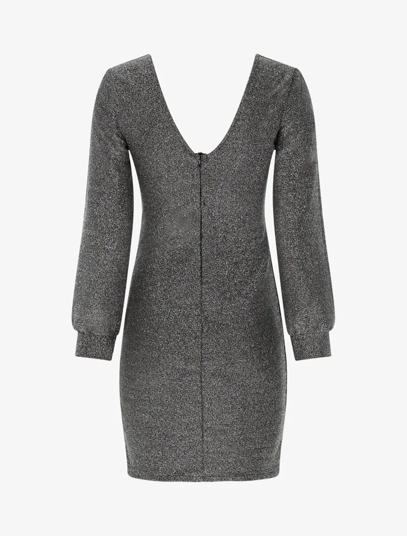 Glitzerndes Kleid mit geschlitzten Ärmeln - Geld