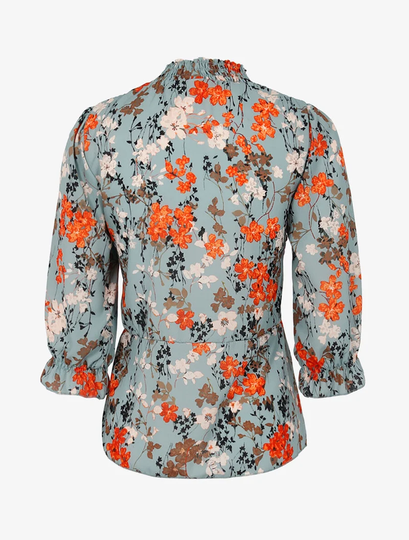 Elastisches Bustier-Top mit Print - Wassergrün